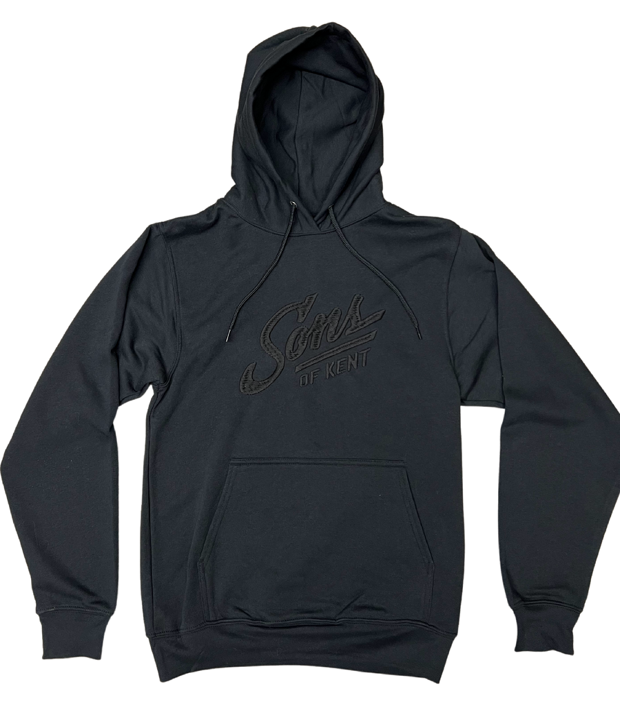 Black Embroidered Hoodie